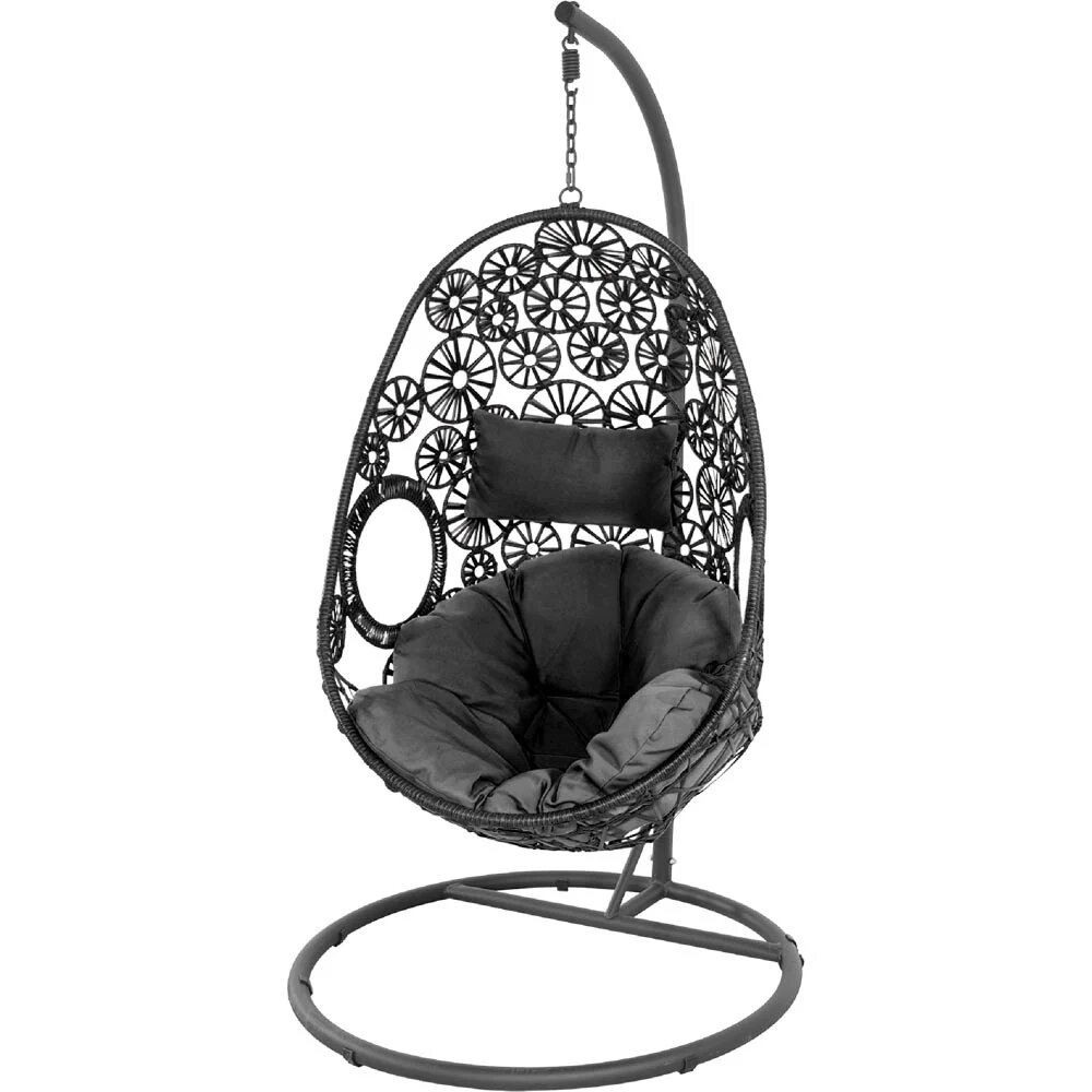 Lesli hangstoel flower zwart