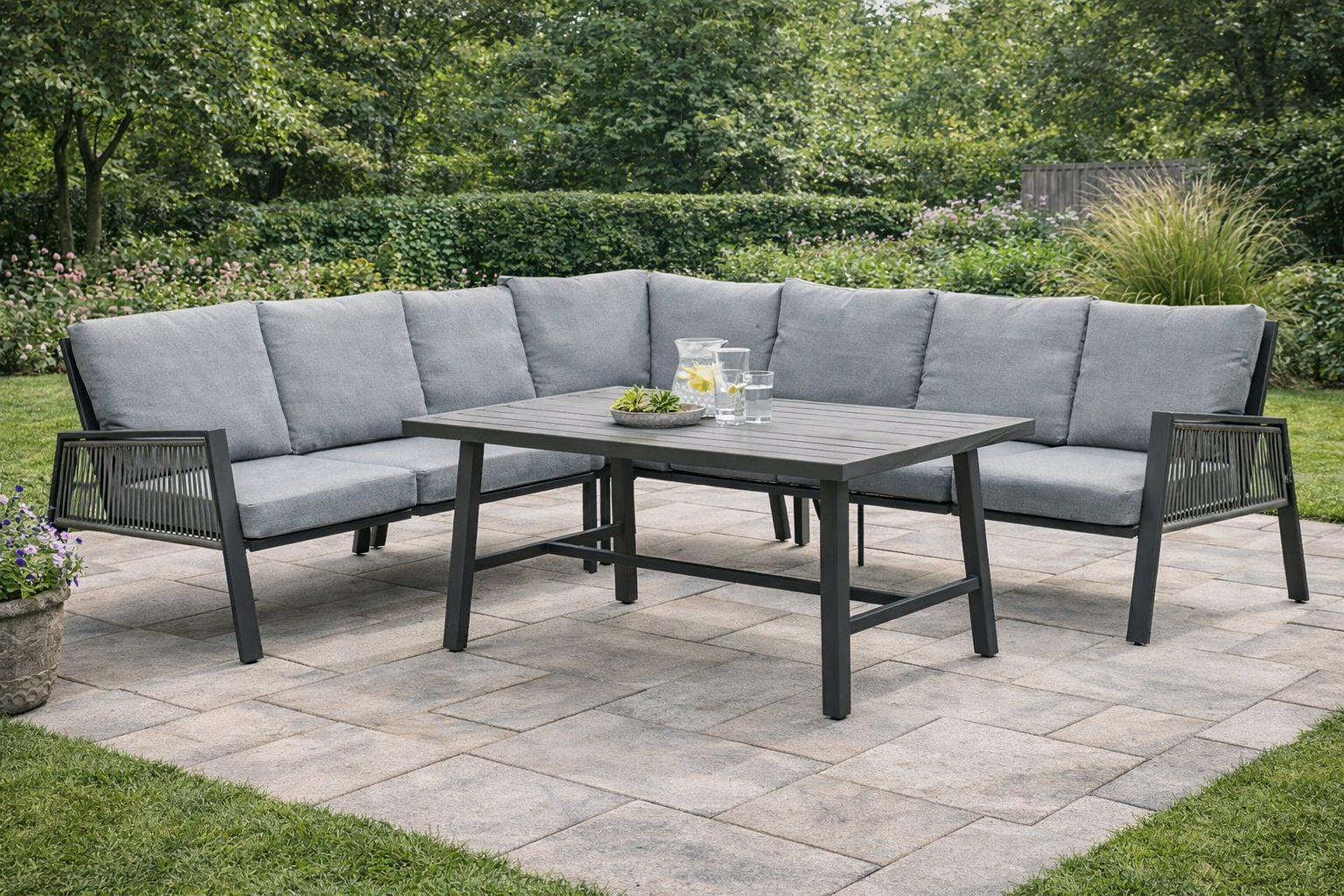 Loungeset Garden Impressions Andrea 4-delig grijs - Showmodel Numansdorp & Wommelgem- - Aluminium- Garden Impressions